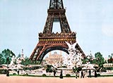 paris photos, Eiffel Tower and fountain, paris 1900 photochrom