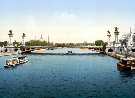 Pont Alexandre III, bridge, lampposts, sculptures, cherubs, nymphs, 1896, , paris