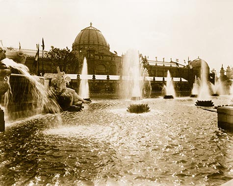 Illuminated fountains, Palace of Liberal Arts, , paris