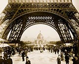 Central Dome and The Eiffel Tower, Old Photograph, Paris