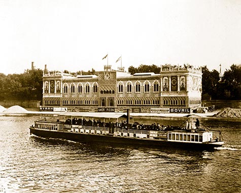 Pavilion of Spain, tourist boat, River Seine, , paris