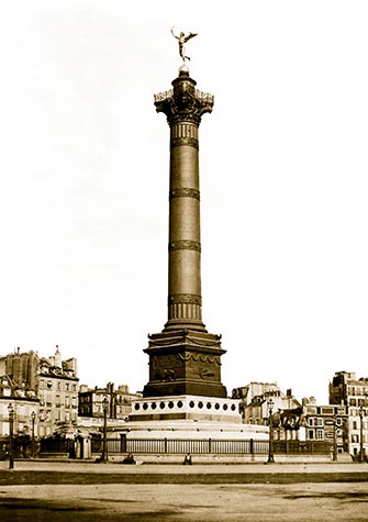 Colonne de Juillet, Place de la Bastille, bronze column, Trois Glorieuses, revolution, , paris