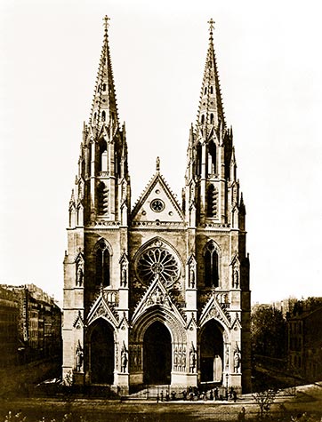 Basilica of Saint Clotilde, twin spires, neo-Gothic, , paris