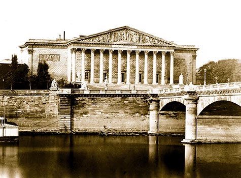 The Palais Bourbon, Seine, Place de la Concorde, palace, Louis XIV, paris